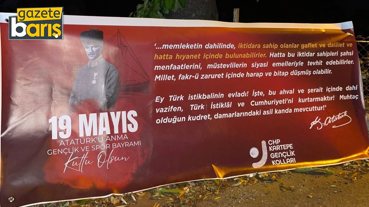 CHP’li gençler Kartepe’yi Atatürk’ün sözleriyle donattı