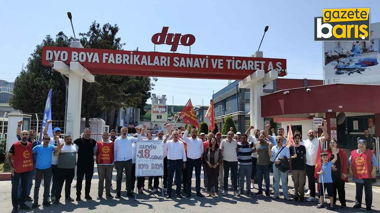 Kocaeli’deki DYO Boya grevine genel başkanlı destek