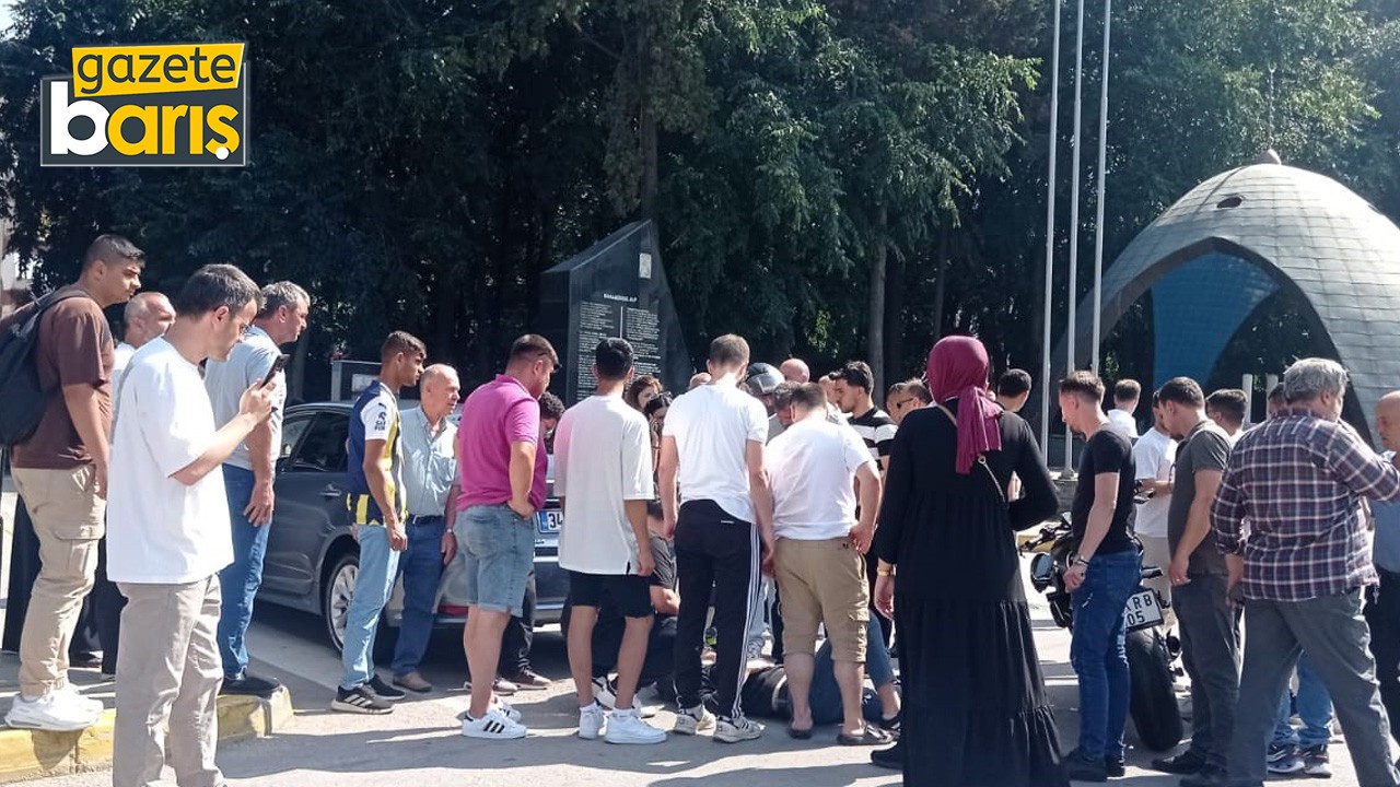 Otomobil ile çarpışan motosiklet sürücüsü yaralandı