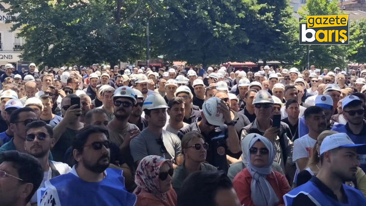 Yüzlerce tersane işçisi Gölcük’te eylem yaptı