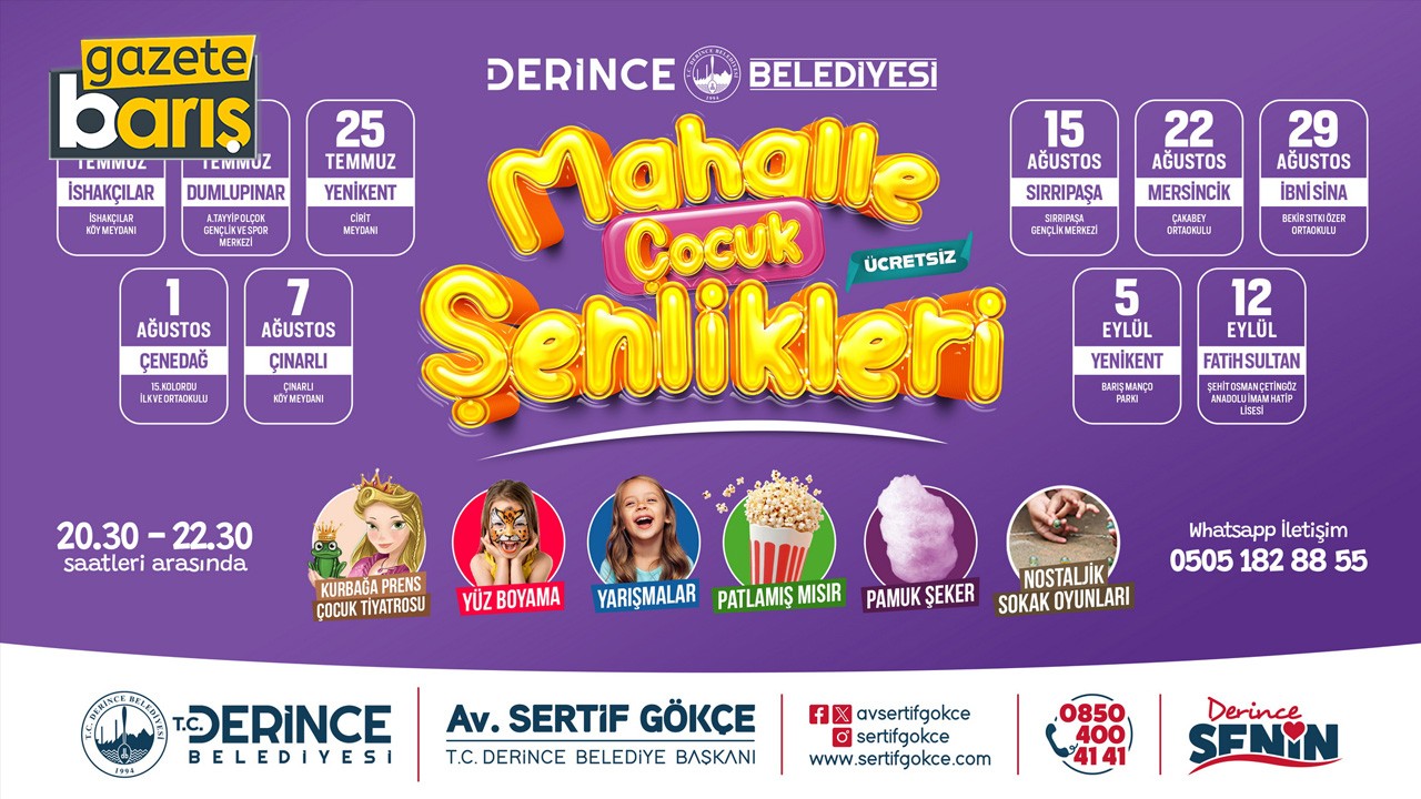 Derince’de çocuklar bu etkinlikte çok eğlenecek