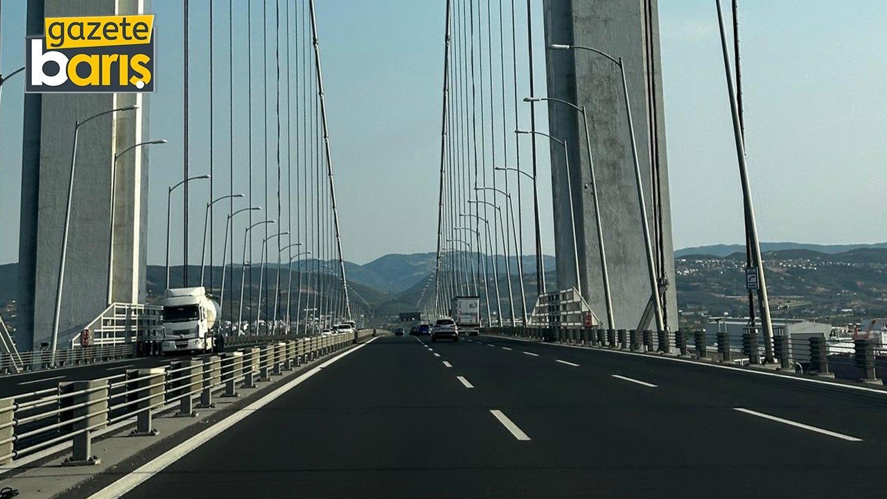 Bir ayağı Kocaeli’de olan asmalı köprüden güzel kareler