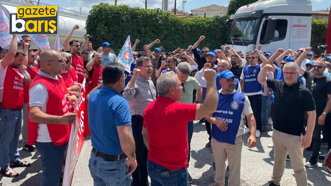 Sendikalar omuz omuza. GÜBRETAŞ grevine DİSK’li genel başkan desteği