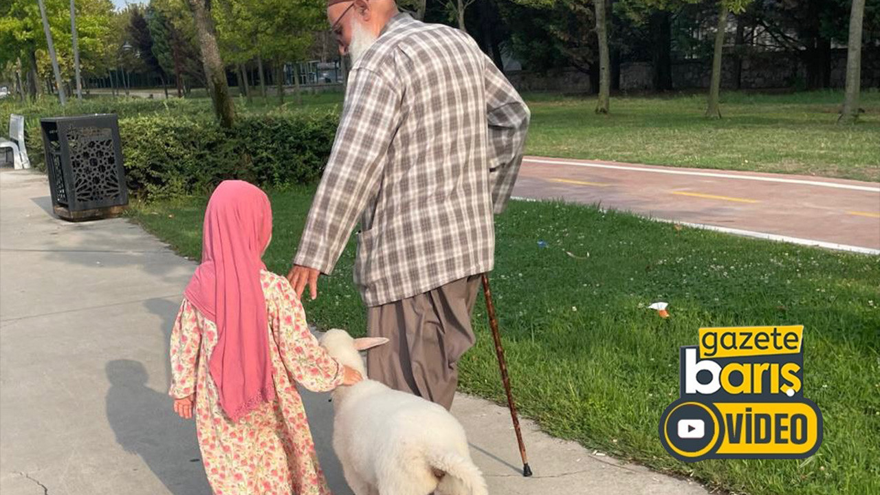 Sekapark’ta küçük kız ve kuzusu vatandaşların ilgi odağı oldu