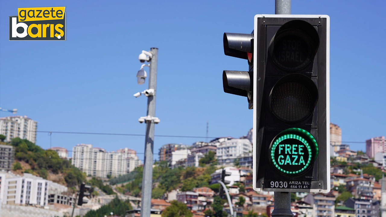 Kocaeli'deki trafik ışıklarında anlamlı mesaj