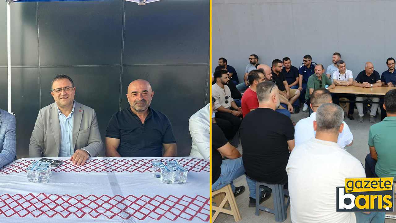 AKP'li ve CHP'li başkanlar GÜBRETAŞ grevinde!
