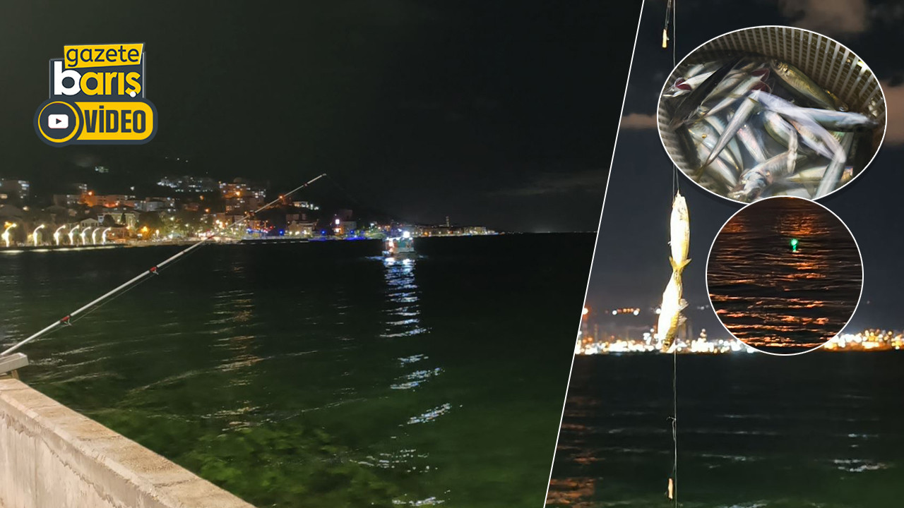 Değirmendere’de olta atanların balık keyfi böyle kaçtı!