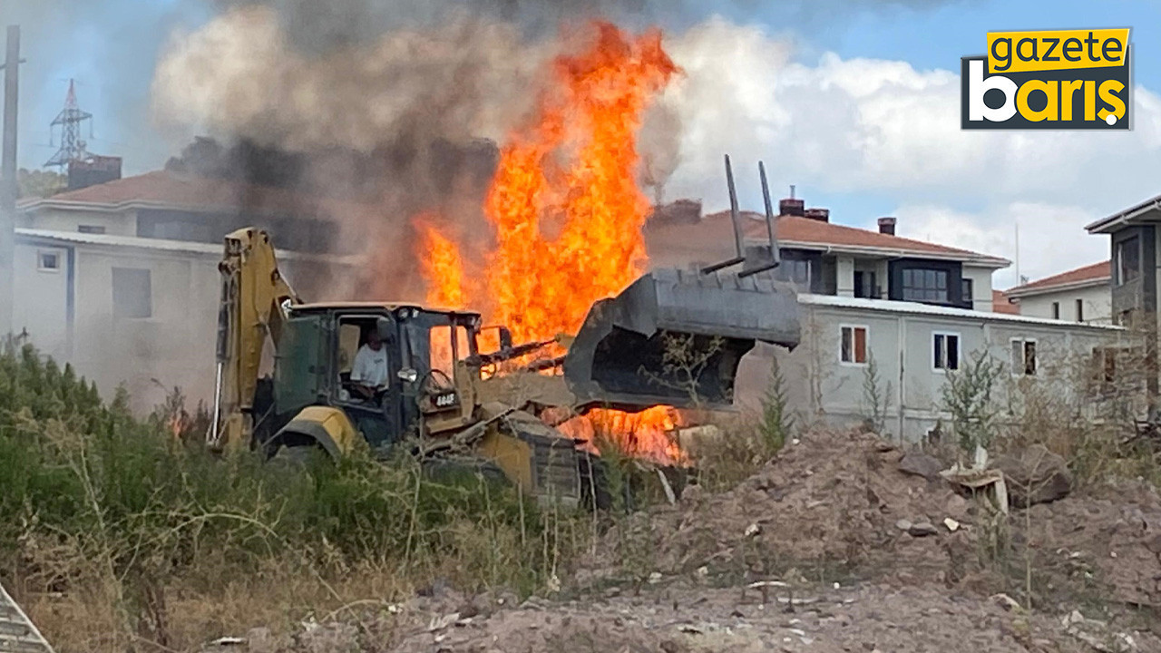 Kocaeli’de Şantiyede çıkan yangın korkuttu