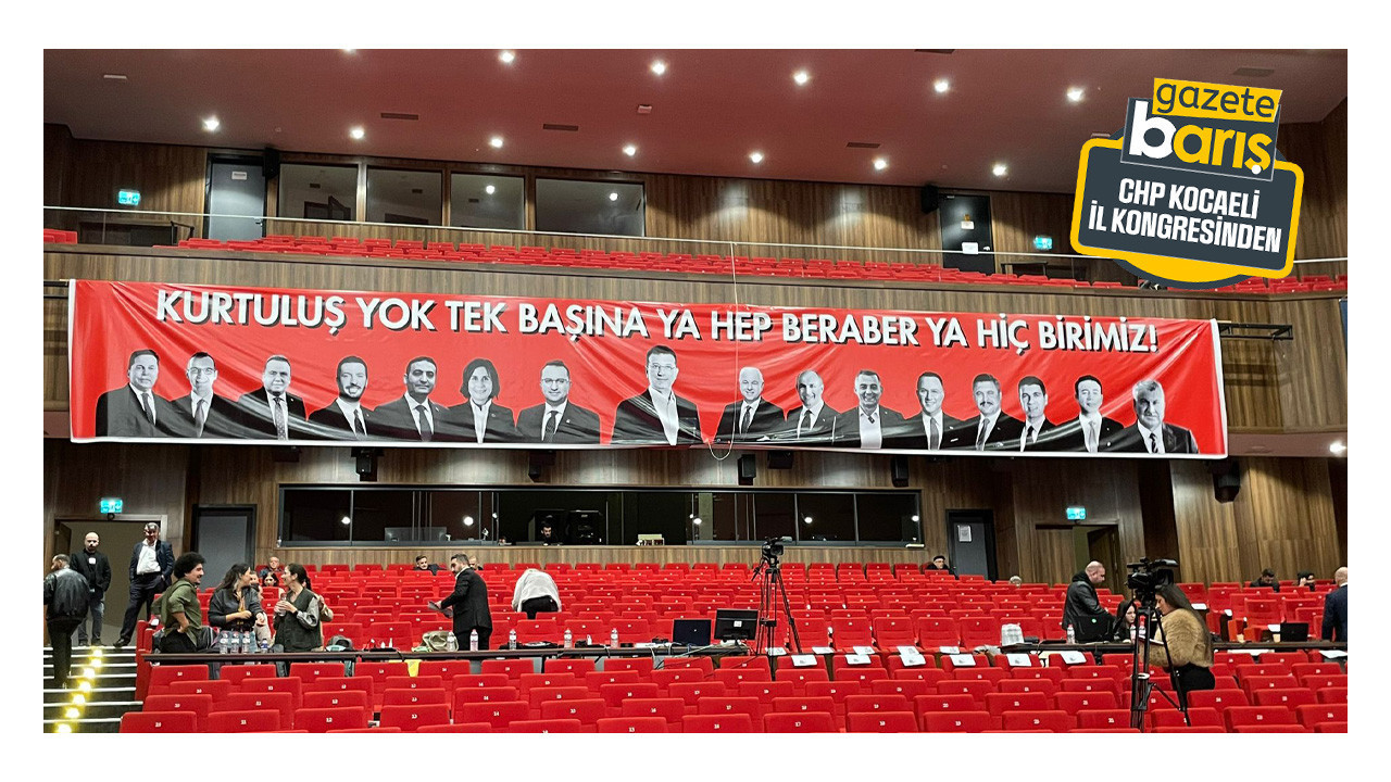 CHP Kocaeli’den dev pankart, Tutuklu belediye başkanları unutulmadı
