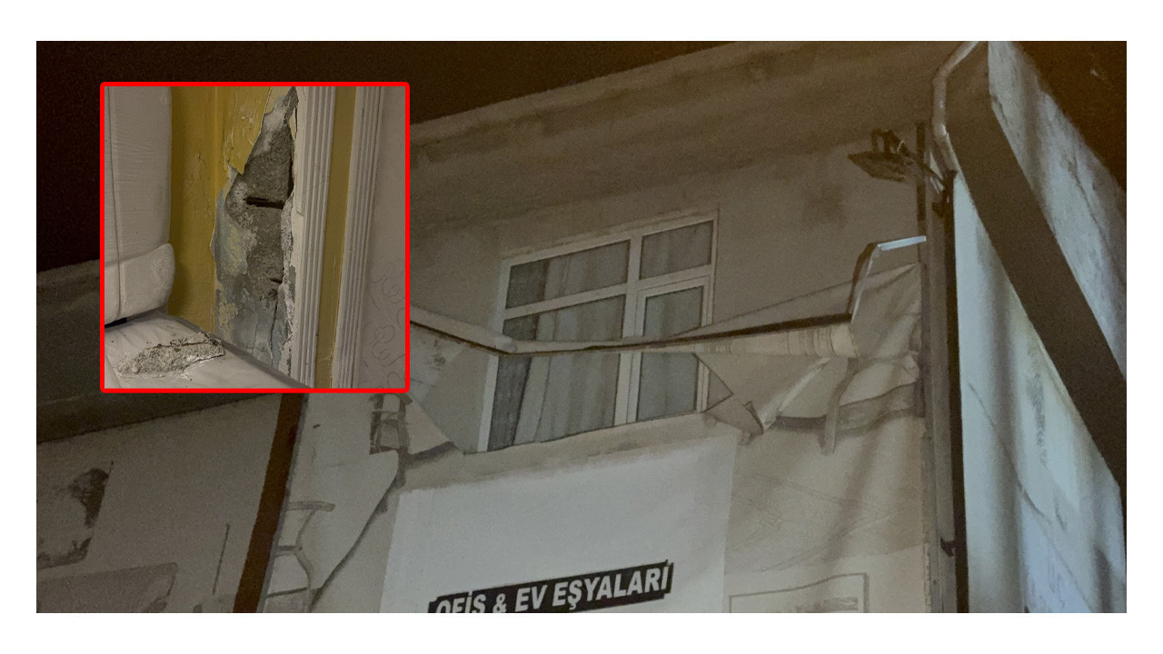 Kocaeli’de binanın kolonları çatladı: Aileler evi tahliye etti