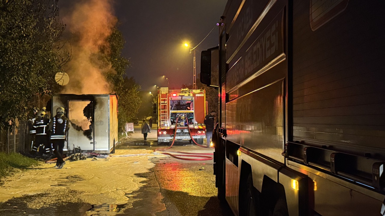 Kocaeli'de karavanda çıkan yangın paniğe neden oldu