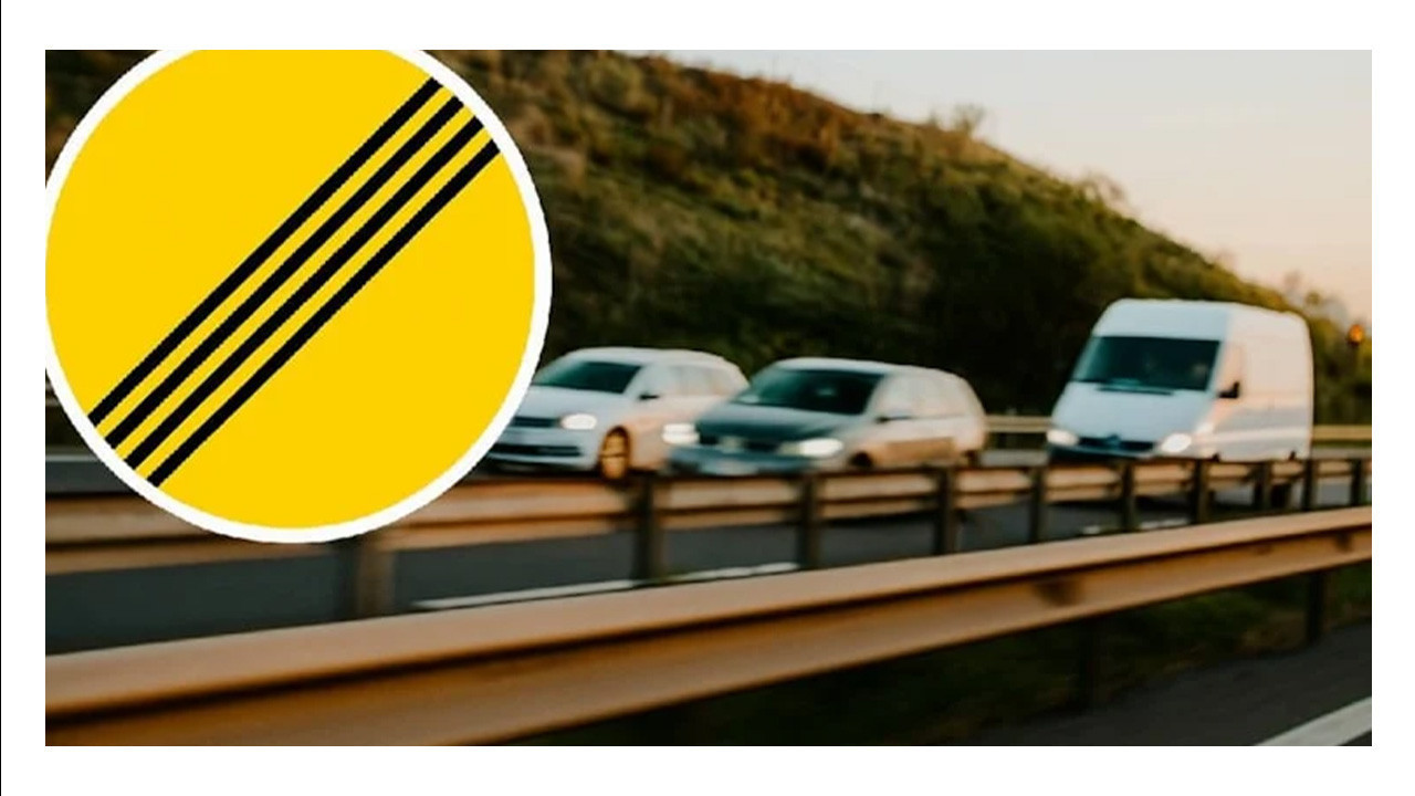 4 çizgili sarı trafik levhası sürücüleri meraklandırdı: İşte anlamı