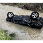 Dereye sürüklenen araç ertesi gün ortaya çıktı