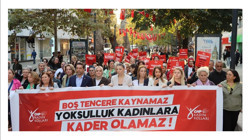 CHP’li kadınlar sokakta: Boş tencere kaynamaz!