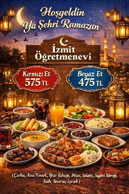 İzmit &Ouml;ğretmenevi 2026 iftar men&uuml;s&uuml; fiyatları belli oldu
