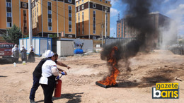 KYK Yurdu personeline uygulamalı itfaiye eğitimi