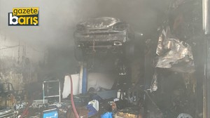 Oto kilit dükkanında korkutan yangın!