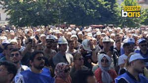 Yüzlerce tersane işçisi Gölcük’te eylem yaptı