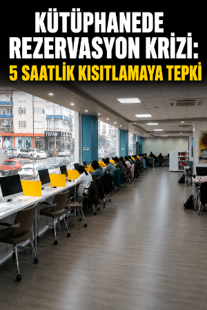 Kütüphanede rezervasyon krizi: 5 saatlik kısıtlamaya tepki