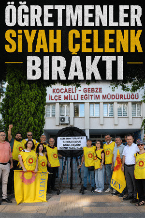 Öğretmenler siyah çelenk bıraktı