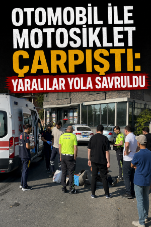 Kocaeli’de otomobil ile motosiklet çarpıştı: Yaralılar yola savruldu