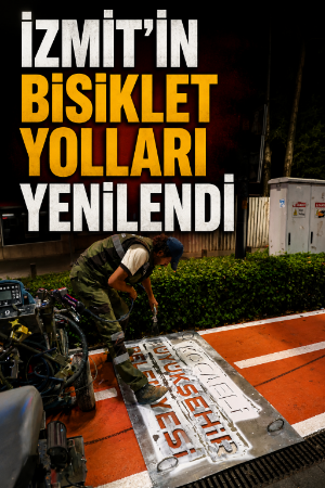İzmit'in bisiklet yolları yolları yenilendi