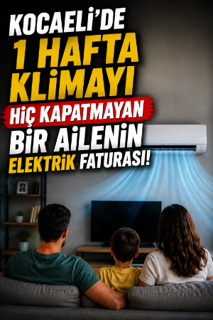 Kocaeli'de 1 hafta klimayı hiç kapatmayan bir ailenin elektrik faturası!