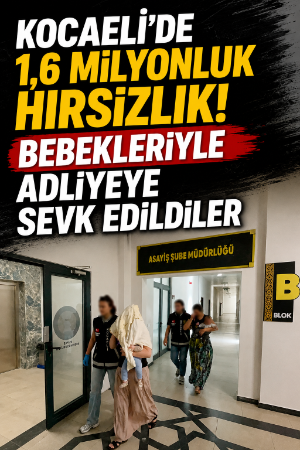 Kocaeli'de 1,6 milyonluk hırsızlık! Bebekleriyle adliyeye sevk edildiler