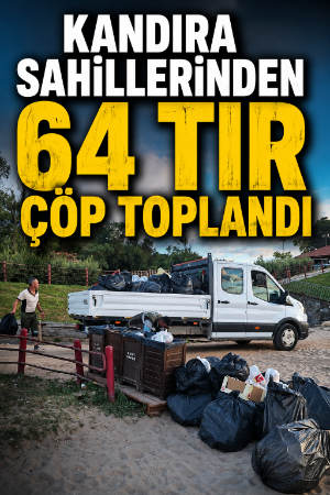 Kandıra sahillerinden 64 tır çöp toplandı