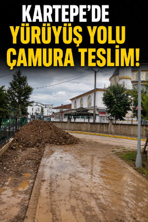 Kartepe'de yürüyüş yolu çamura teslim