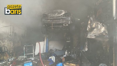Oto kilit dükkanında korkutan yangın!
