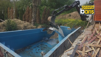 Kartepe'de kaçak bungalovlar yıkıldı