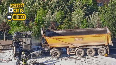 Seyir halindeki TIR'da yangın çıktı