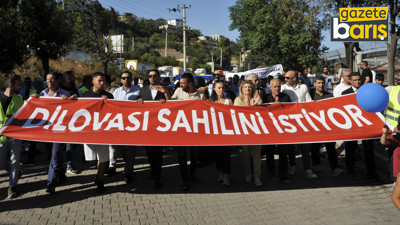 Mahalle sakinleri sahil için yürüdü