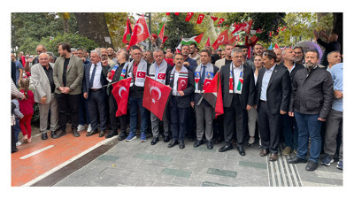 AKP CHP omuz omuza. İzmit’te Gazze için büyük yürüyüş