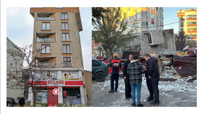 Gebze'de çöken binanın eski hali ortaya çıktı