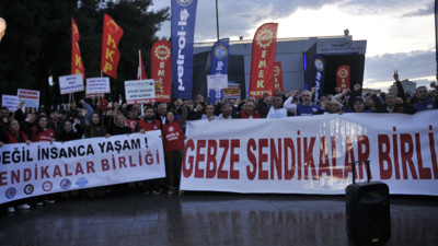 Gebze Sendikalar Birliği asgari ücret için alana indi