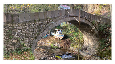 Başiskele'deki 150 yıllık taş köprü zamana meydan okuyor