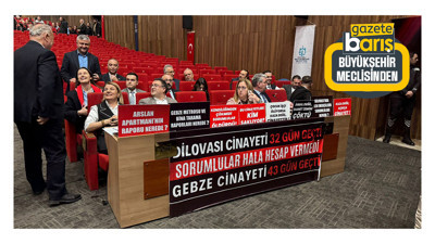 CHP grubu meclisi yine pankartla donattı