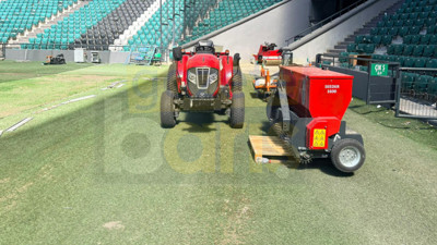 Kocaelispor’un evinde zemin yenileme çalışmaları sürüyor