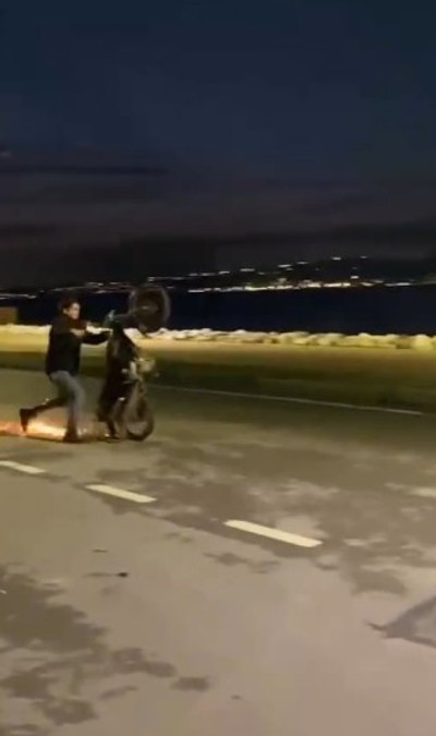 Kocaeli’de motosiklet şovu kötü bitti