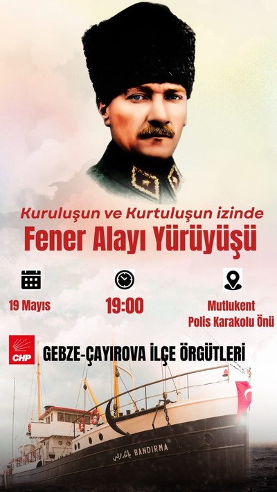 CHP Gebze ve Çayırova’dan fener alayı yürüyüşü
