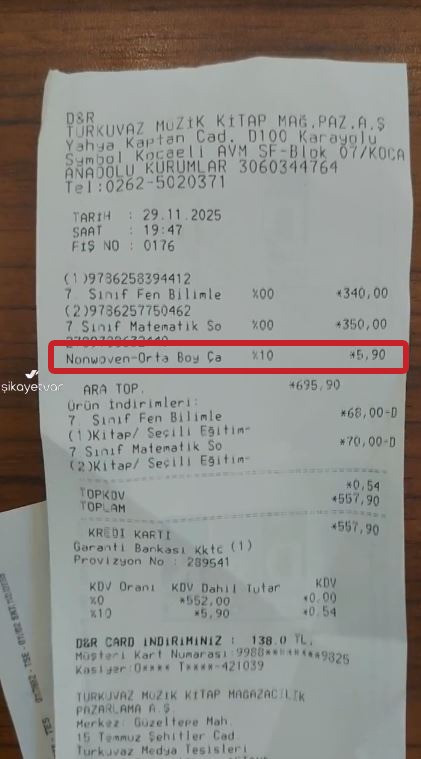 Kocaeli’de 5 lira 90 kuruşluk poşet tepkisi!