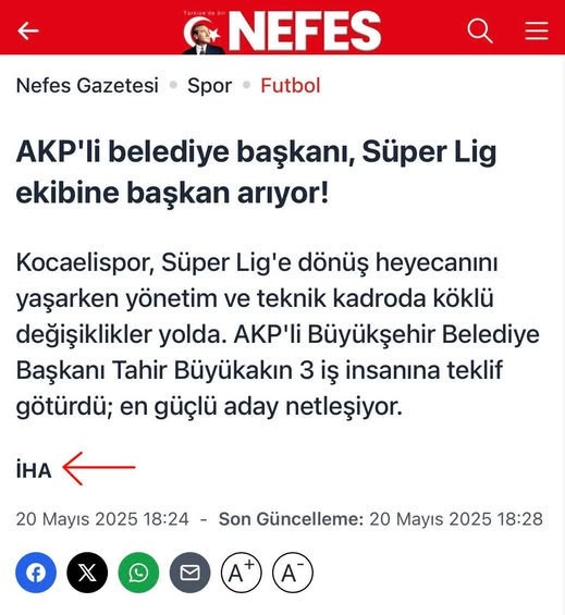 İbrahim Gürsel: Kocaelispor haberini İzmit Belediyesi çalışanı yaptı!
