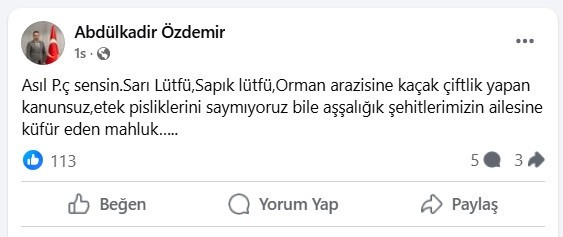Ülkü ocakları başkanından Kocaeli vekiline şok sözler “Asıl p.ç sensin”
