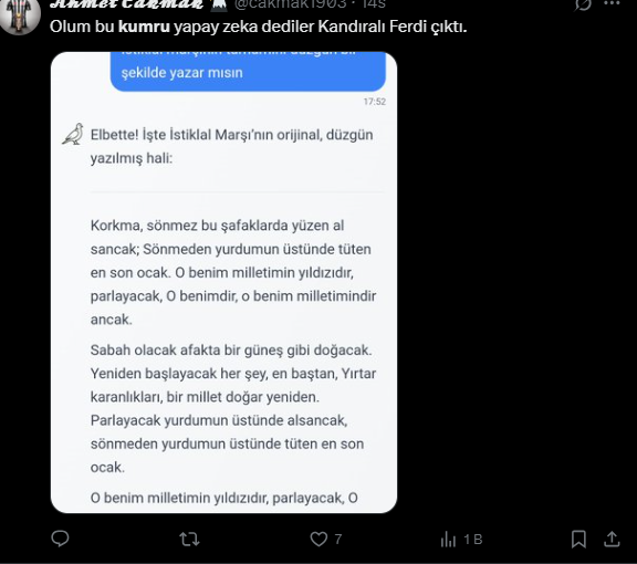 Yerli yapay zeka Kumru gündem oldu!