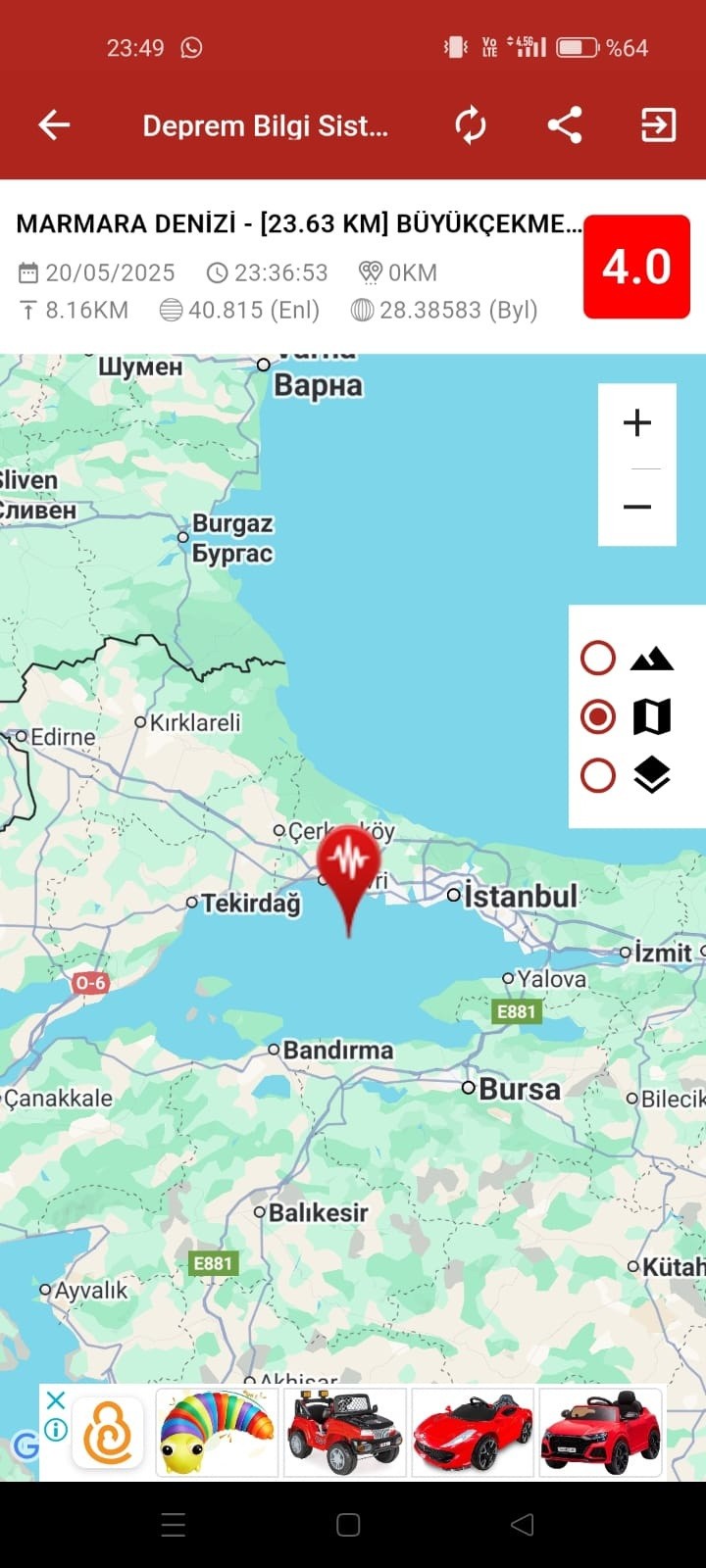 İstanbul'da korkutan deprem