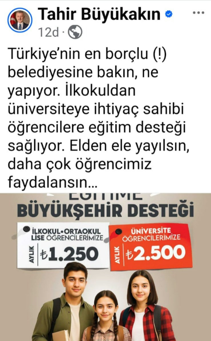 Büyükakın borçlu belediye sözlerini bakın nasıl tiye aldı