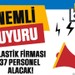 Plastik firması 37 personel alacak!