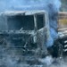 Kocaeli’de hafriyat kamyonu alev alev yandı